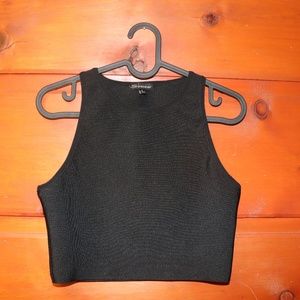 Black Ribbed Crop Top (nwot) Very thick material!